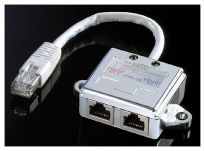 Doubleur RJ45, Ethernet + Ethernet, Cat5e, FTP, Value