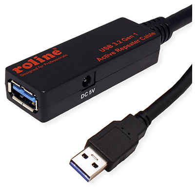 Rallonge USB 3.0 (3.2 Gen 1) active, 1 port, avec alimentation, Roline