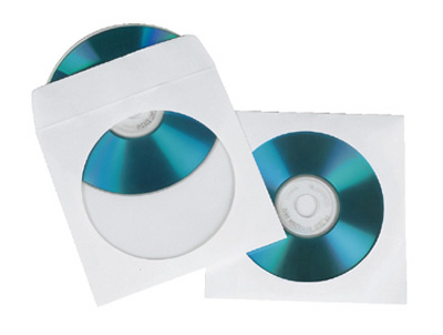 Pochettes CD, papier, fenêtre et rabat, blanc, Hama