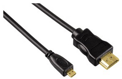 Câble micro-HDMI (D) / HDMI, High speed, canal Ethernet (1.4), Hama