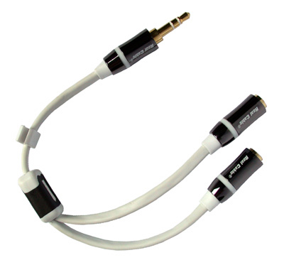 Doubleur Jack 3,52 mm Stéréo, souple, Or, iPlug, Real Cable