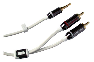 Câble Jack 3,52 mm Stéréo / 2 x RCA, Or, iPlug, Real Cable