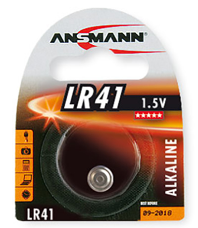 Pile bouton alcaline LR41 (AG3 / LR736), 1,5 volt, Ansmann