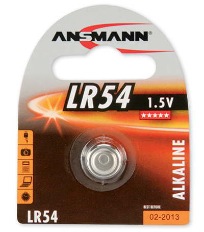 Pile bouton alcaline LR54 (AG10 / LR1130), 1,5 volt, Ansmann