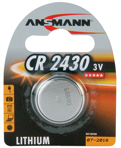 Pile bouton lithium CR2430 (5011LC), 3 volts, Ansmann