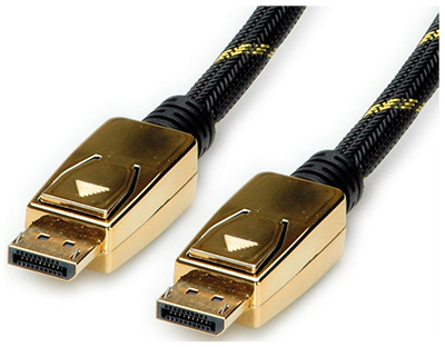Câble DisplayPort, 1.4, fiches dorées, Gold, Roline