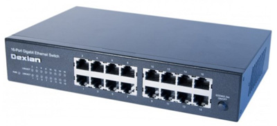 Switch Ethernet RJ45 Gigabit 10/100/1000, rackable, fanless, 10 ou 19 pouces, Dexlan