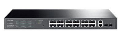 Switch Ethernet RJ45 Gigabit 10/100/1000 + 2 SFP (mini-GBIC), PoE, rackable, TL-SG1428PE, TP-Link