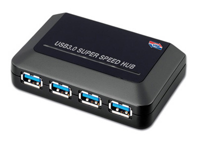 Hub USB 3.0, 4 ports, avec alimentation, Roline