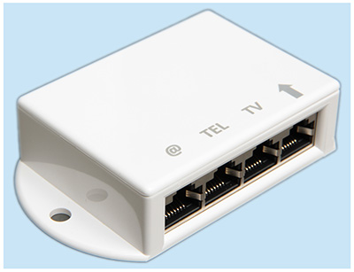 Tripleur RJ45, Ethernet + téléphone + TV, par