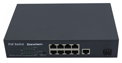 Switch Ethernet RJ45 Gigabit 10/100 + 1 x Gigabit + 1 x SFP (mini-GBIC),  PoE, DX3110-P120