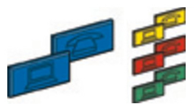 Étiquettes pour plastrons RJ45 45 x 45 mm, Keystone, Volition, 3M-Corning