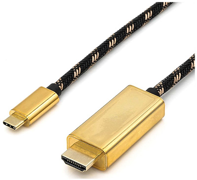 Câble convertisseur USB 3.1 C mâle vers HDMI mâle, 4K, Or, Roline