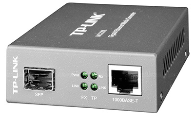 Convertisseur RJ45 Gigabit Ethernet / 1 x SFP (mini-GBIC), Multimode ou Monomode, MC220L, TP-Link