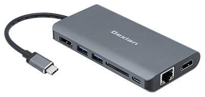 Station d'accueil USB 3.0 type C, HDMI, DisplayPort, Réseau Gigabit,  lecteur SD et Hub USB, par