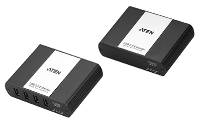 Prolongateur USB 2.0 via Ethernet (IP), Hub 4 ports en entrée et sortie, UEH4102, Aten