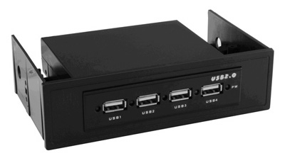 Hub USB 4 ports, interne, pour Baie 3,5 ou 5,25 pouces, Value