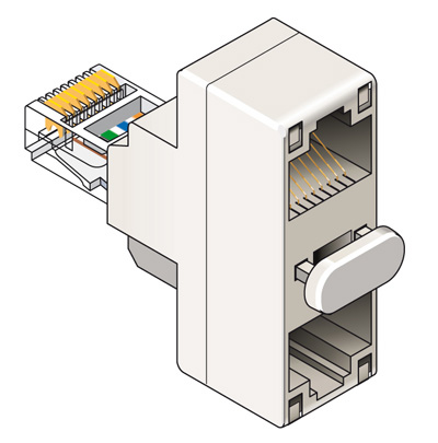 Splitter Doubleur Coupleur Ethernet RJ45 avec cordon 1,5 m