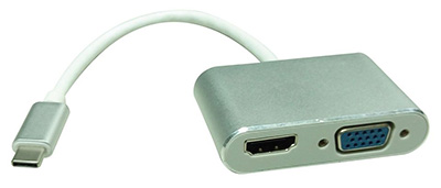 Convertisseur USB 3.1 C mâle vers HDMI femelle ou VGA femelle, Roline