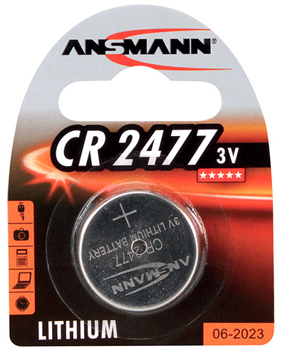 Pile bouton lithium CR2477, 3 volts, Ansmann