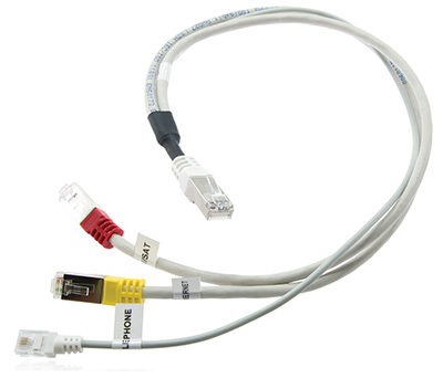 Cordon RJ45 3-en-1, Ethernet + téléphone + TV, Evolink, TLC