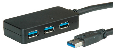 Rallonge USB 3.0 (3.2 Gen 1) active, Hub 4 ports, avec alimentation